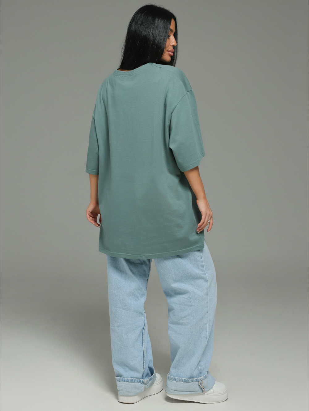 Амина футболка женская (зеленый матрешка)