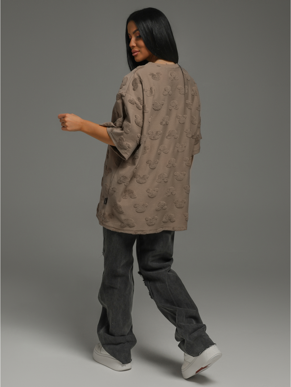 Ирбис футболка женская (махра кофе микки)