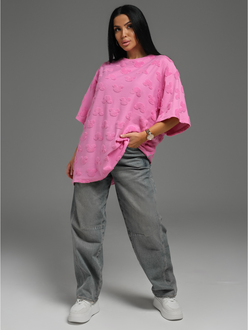 Ирбис футболка женская (махра розовый микки)