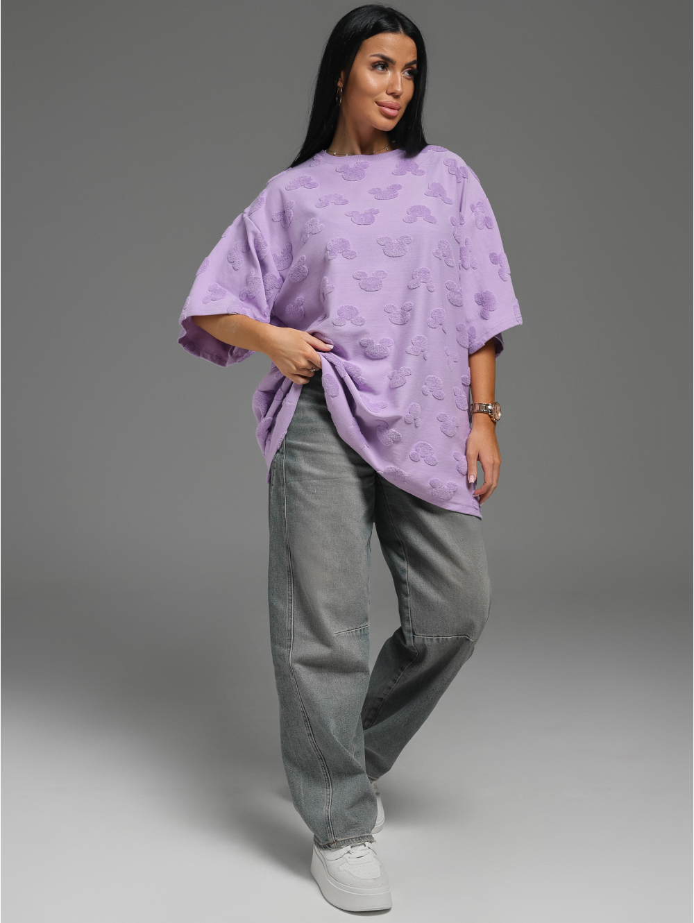 Ирбис футболка женская (махра лиловый микки)