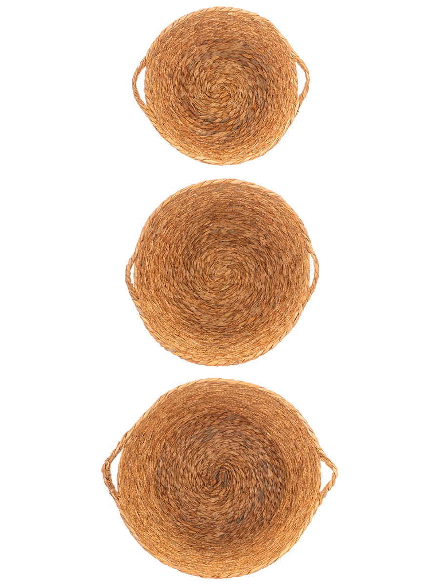 Набор 3 плетеных корзин д/хранения 32*26,5*22 см, 37*30,5*30 см, 45*32,5*31 см, водный гиацинт