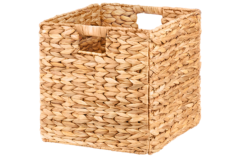 Корзина плетеная 31*31*31 см с ручками, складная, водный гиацинт