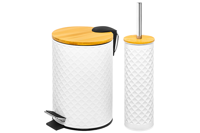 Набор - Контейнер для мусора 3 л 20*17*25 см + Держатель с ершиком 9,5*9,5*38 см