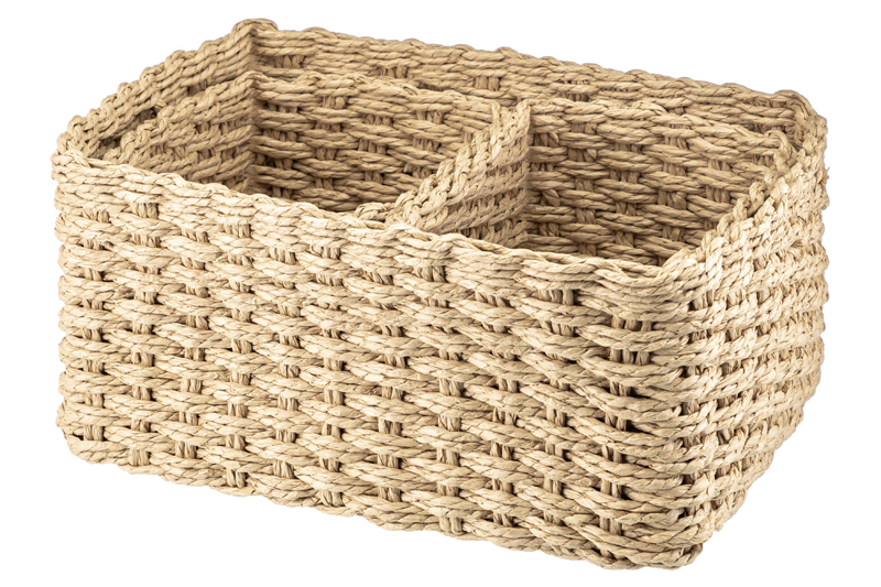 Набор 3 плетеных корзин 1 корзинка 28*22*14 см, 2 корзинки 18*14*11 см, соломенный