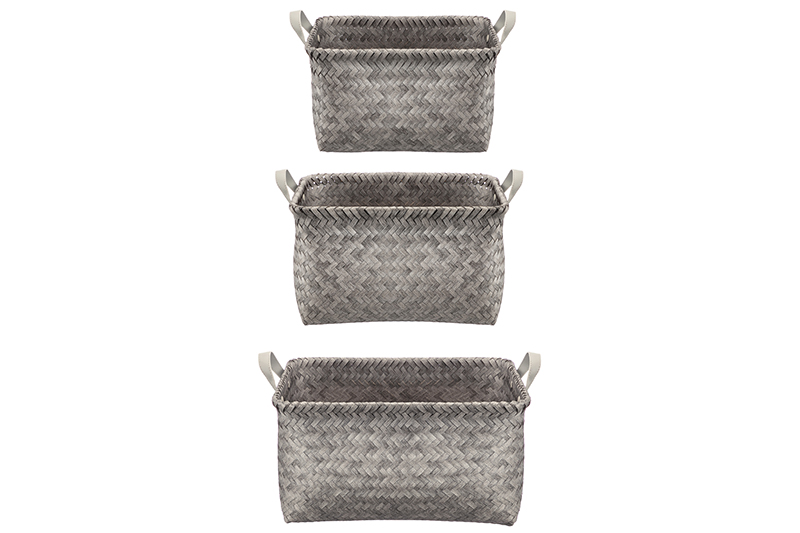 Набор 3 плетеных корзин д/хранения 35*25*20 см, 40*30*23 см, 45*35*26 см, полиротанг