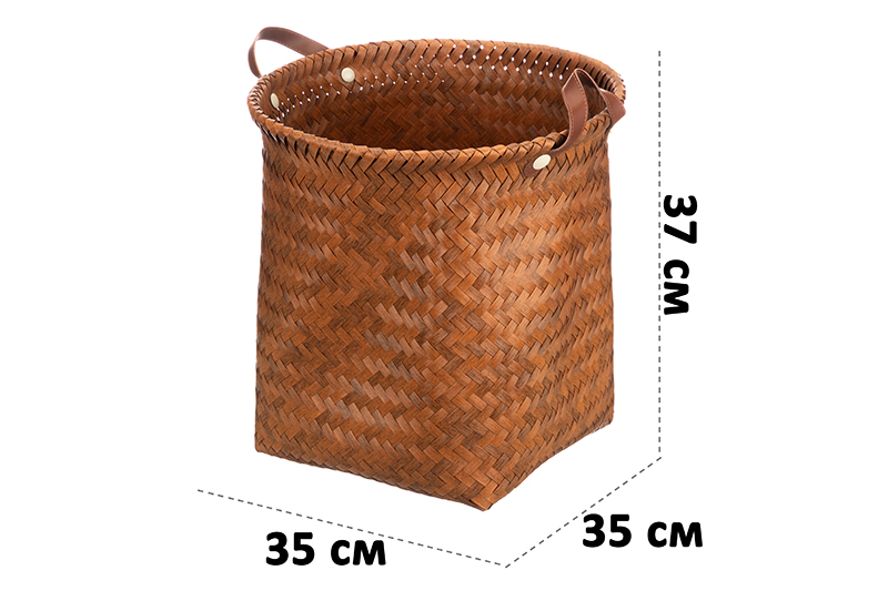 Корзина плетеная д/хранения 35*35*37 см, с ручками, полиротанг