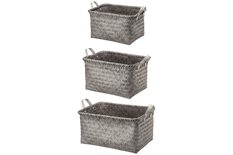 Набор 3 плетеных корзин д/хранения 35*25*20 см, 40*30*23 см, 45*35*26 см, полиротанг