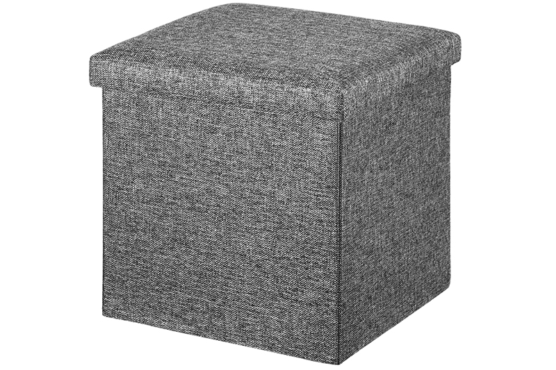Пуф складной для хранения 38*38*38см, темно-серый