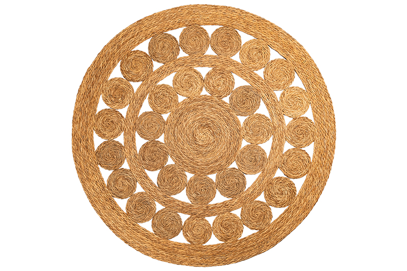 Коврик плетеный 120*120*0,7 см, круглый, водный гиацинт
