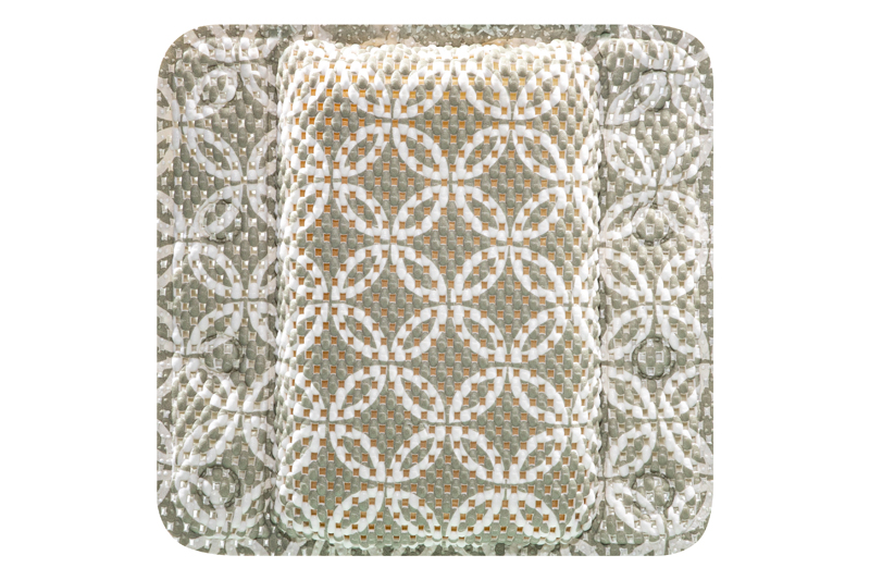 Подушка для ванны 31*29*6 см на 8 присосках, серая