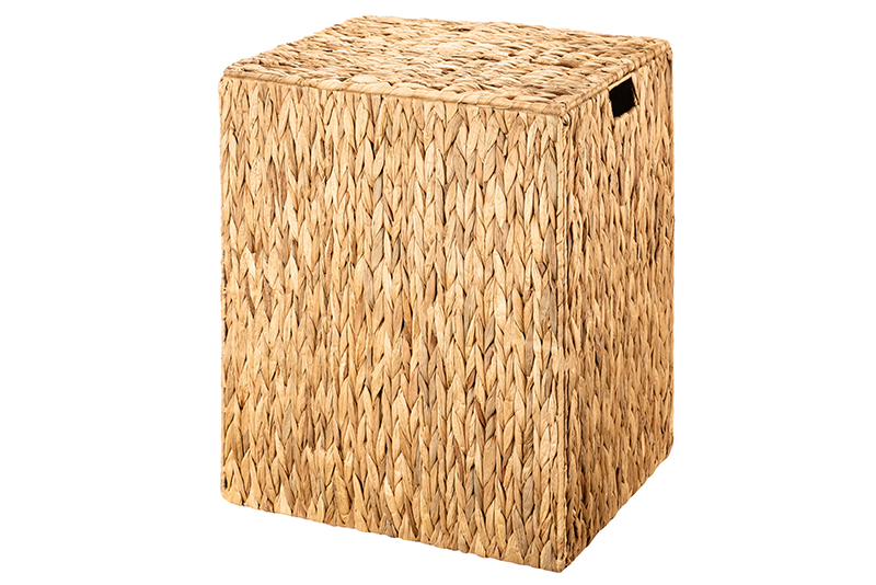 Корзина плетеная д/хранения 47*37*55,5 см с крышкой, ручками, складная, водный гиацинт