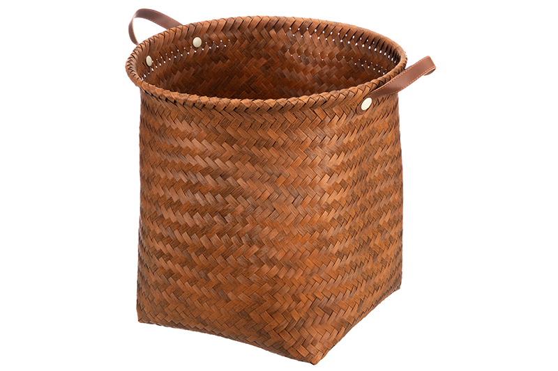 Корзина плетеная д/хранения 38*38*42 см, с ручками, полиротанг