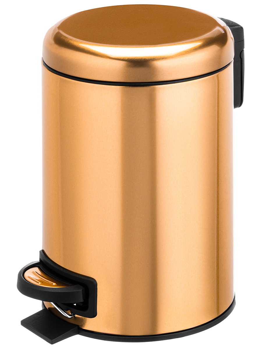 Контейнер для мусора 3 л 22,5*17*26,5 см с педалью + ведро, бронзовый