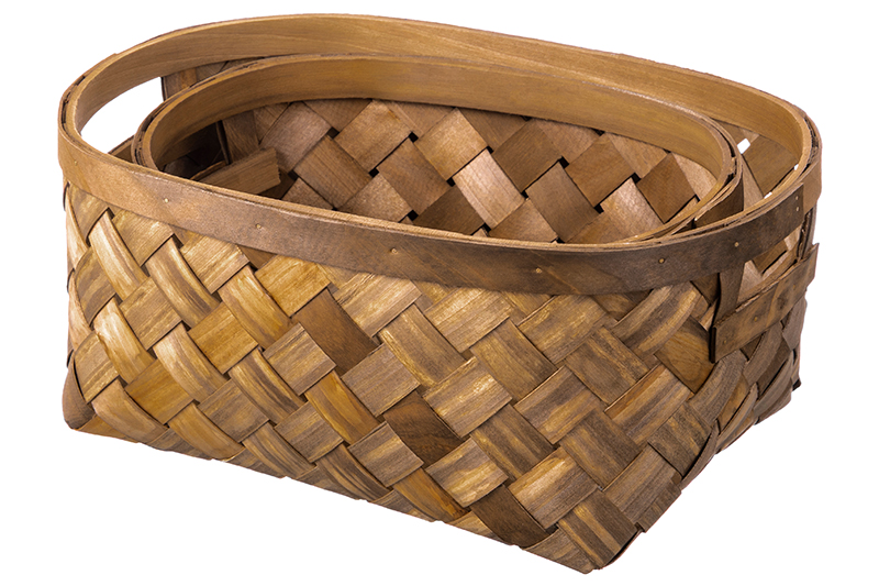 Набор 2 корзин 1 корзинка 34,5*26*15,5 см, 1 корзинка 29*22*13,5 см, коричневый