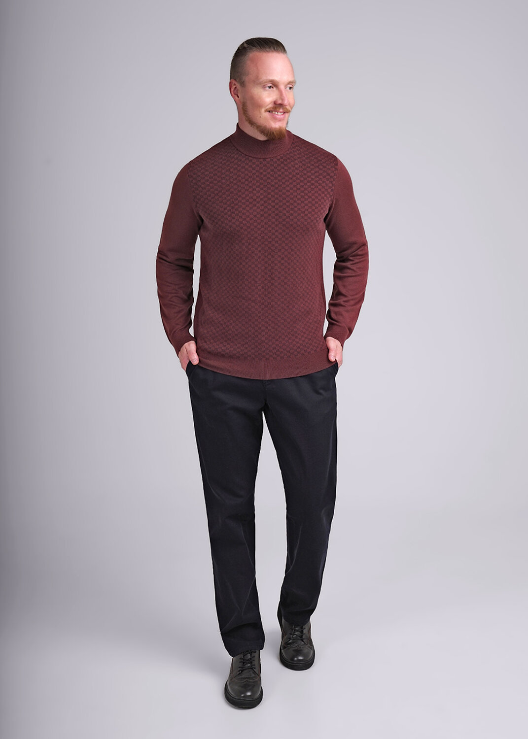 ст. цена1549руб.! CLEVER Джемпер 444265/17хат.коричневый