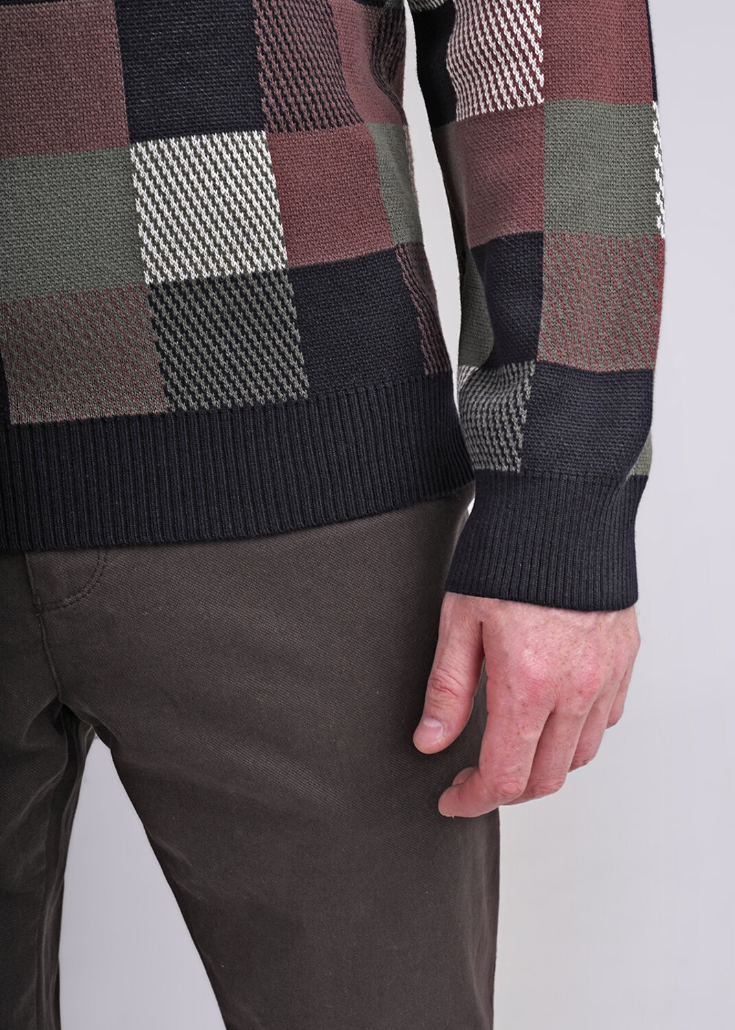 ст. цена1649руб.! CLEVER Джемпер 444253/17хат.коричневый/т.синий