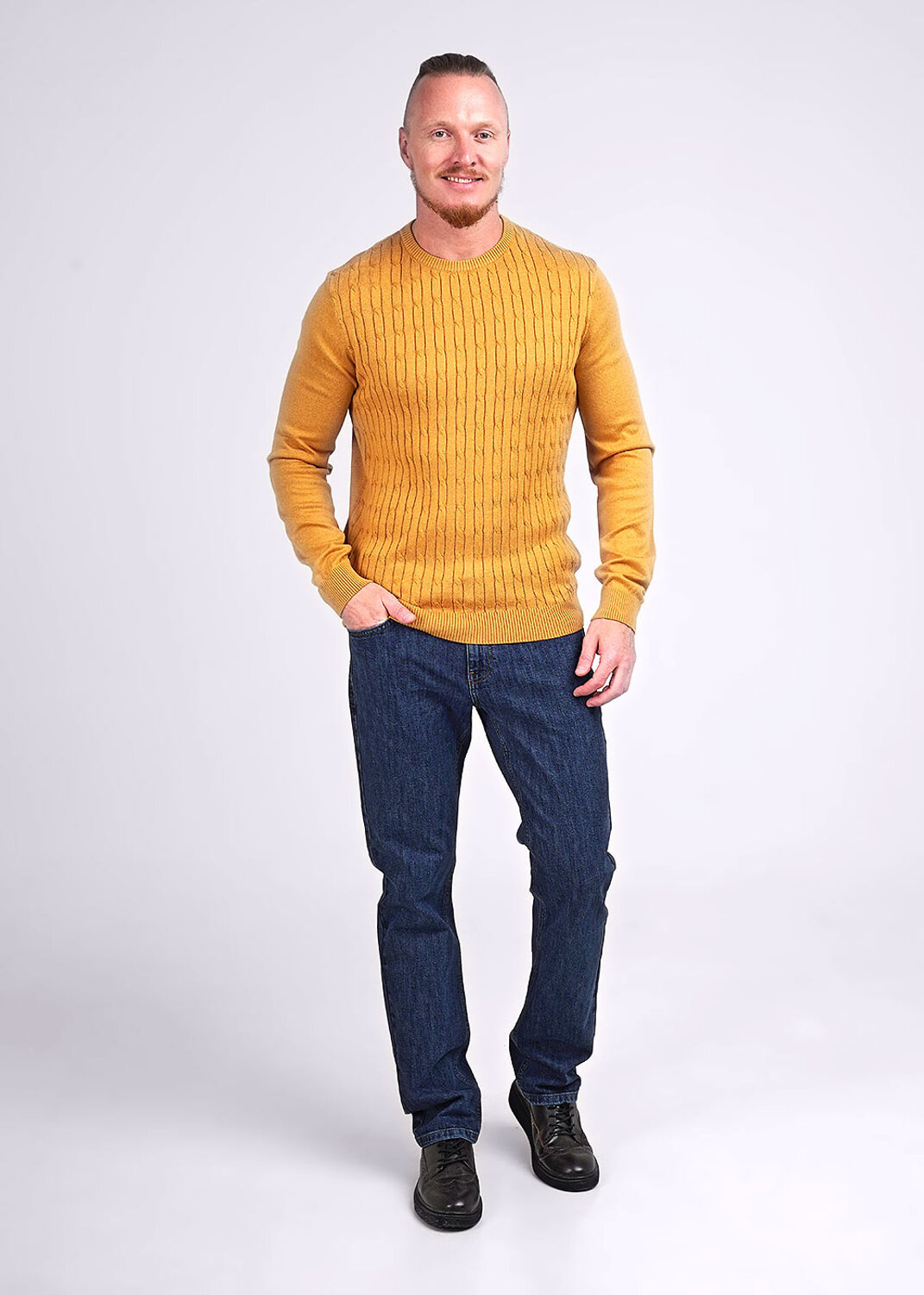 ст. цена1349руб.! CLEVER Джемпер 444288/22хагорчичный