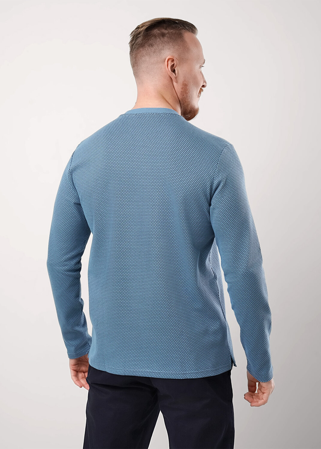 ст. цена1599руб.! CLEVER Джемпер 442464/24кжн_пт.голубой/чёрный