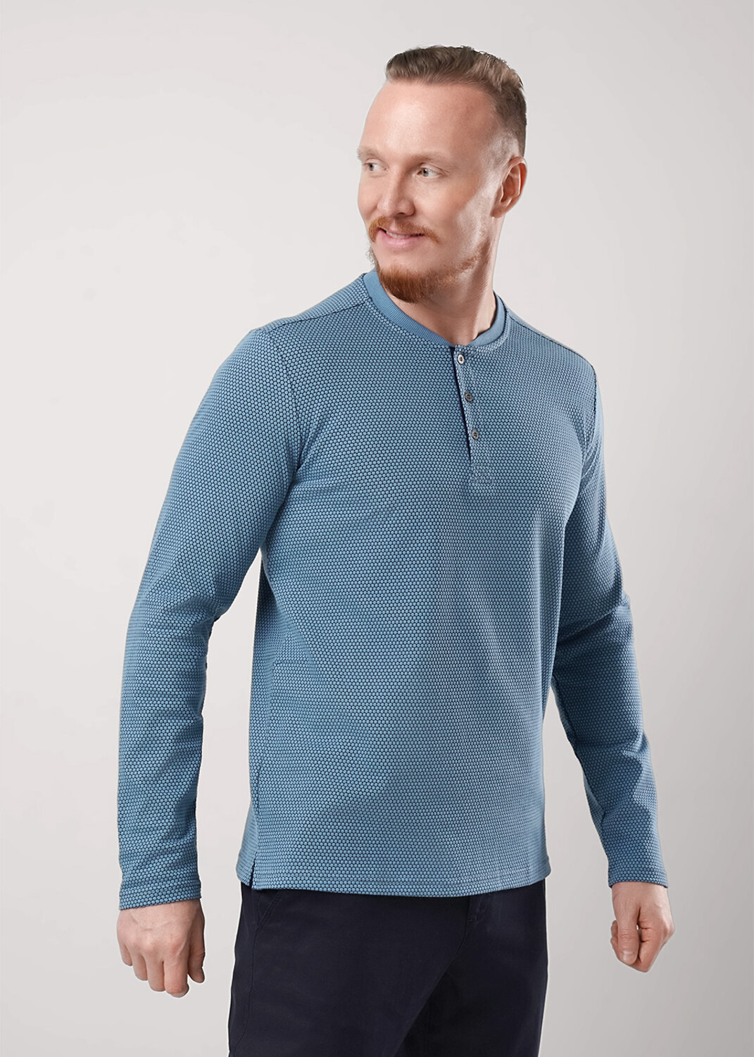 ст. цена1599руб.! CLEVER Джемпер 442464/24кжн_пт.голубой/чёрный