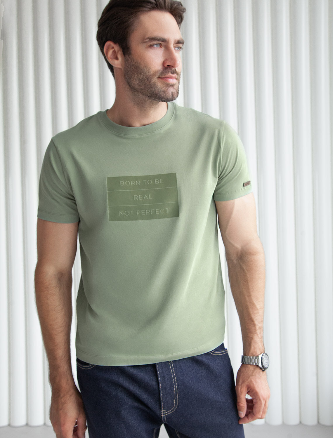 ст. цена1350руб.! VILATTE Футболка U49.026св.оливка_perfect