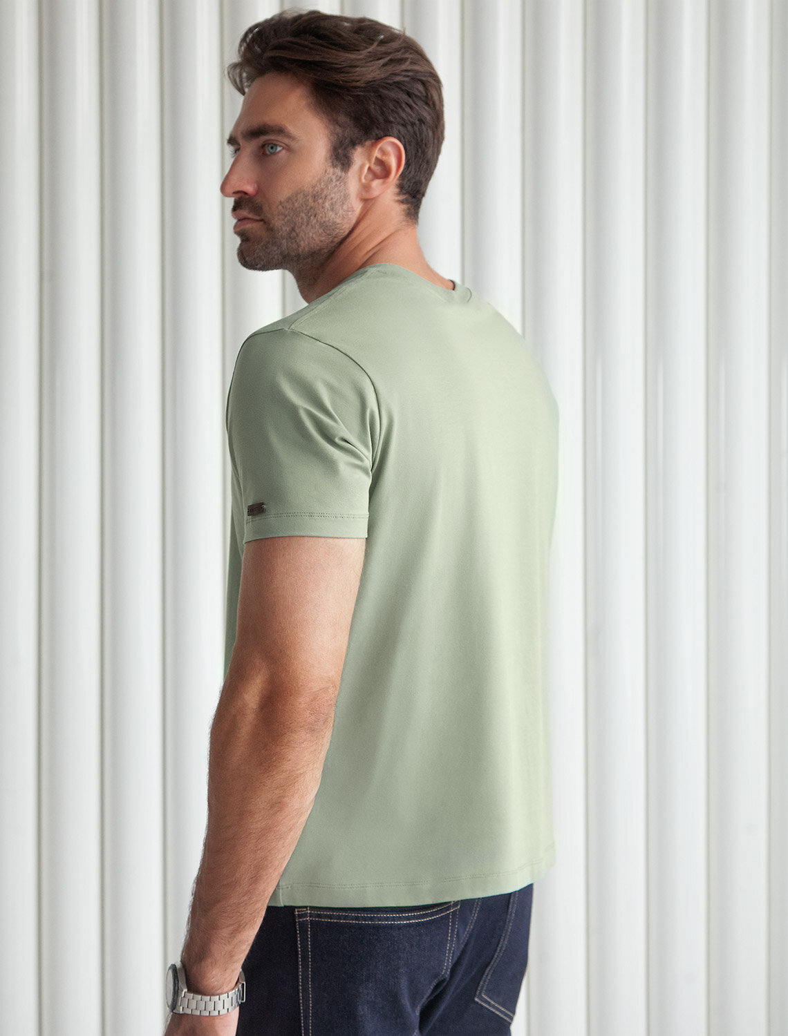 ст. цена1350руб.! VILATTE Футболка U49.026св.оливка_perfect