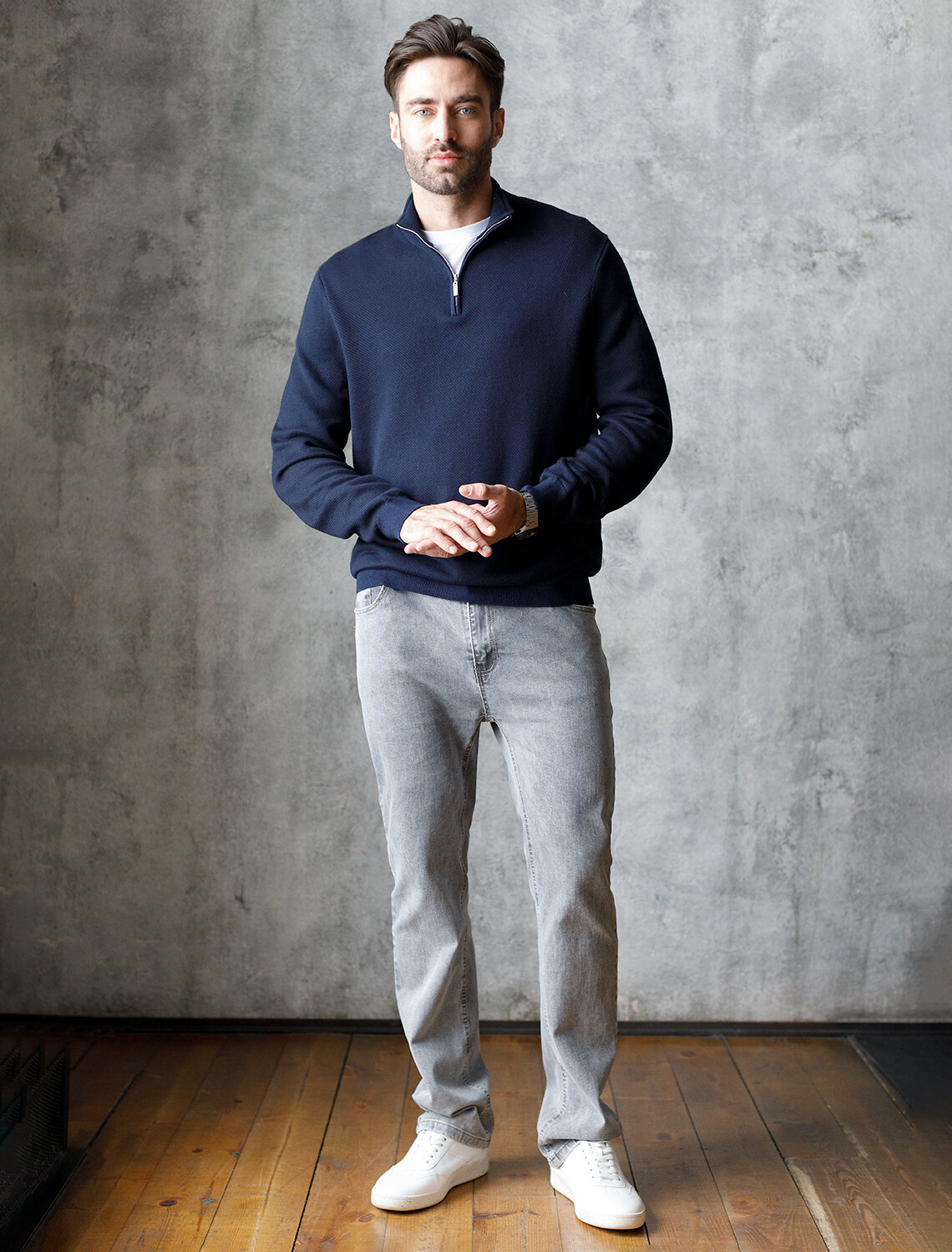 ст. цена2190руб.! VILATTE Джемпер U39.005темно-синий