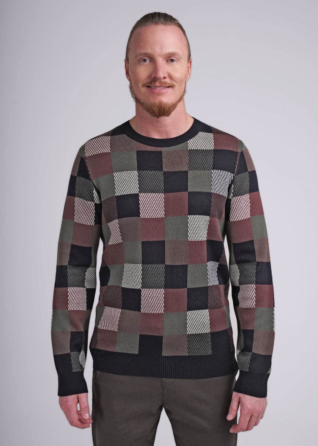 ст. цена1649руб.! CLEVER Джемпер 444253/17хат.коричневый/т.синий