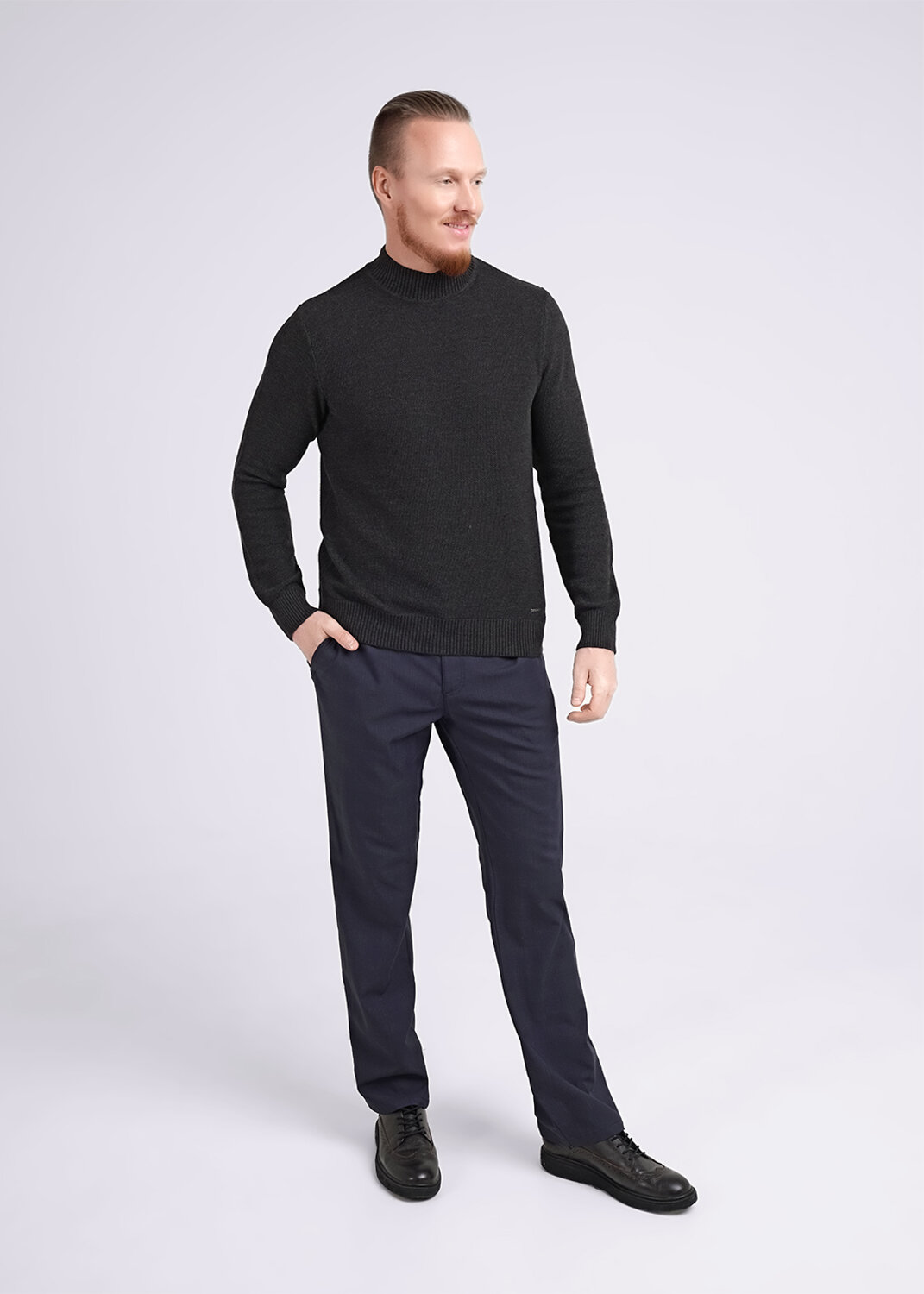 ст. цена1958руб.! CLEVER Джемпер 643933ртмеланж т.серый