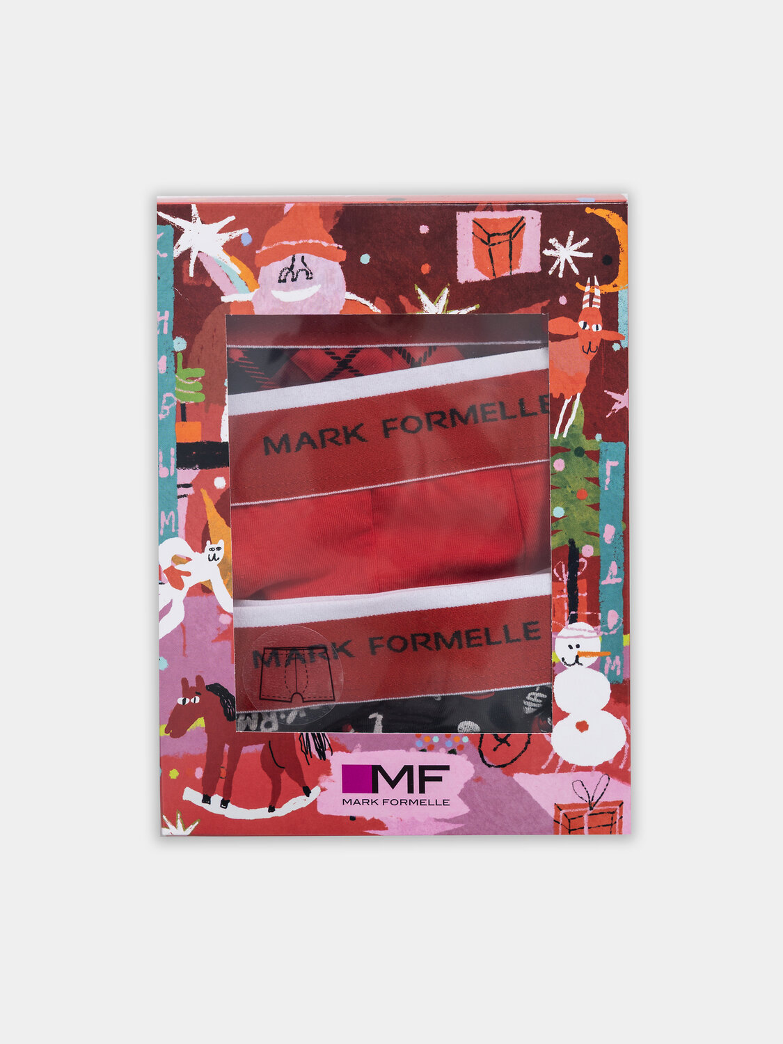 MARK FORMELLE Трусы 411124-3Деды морозы на черном +красный +ч.клетка на красном