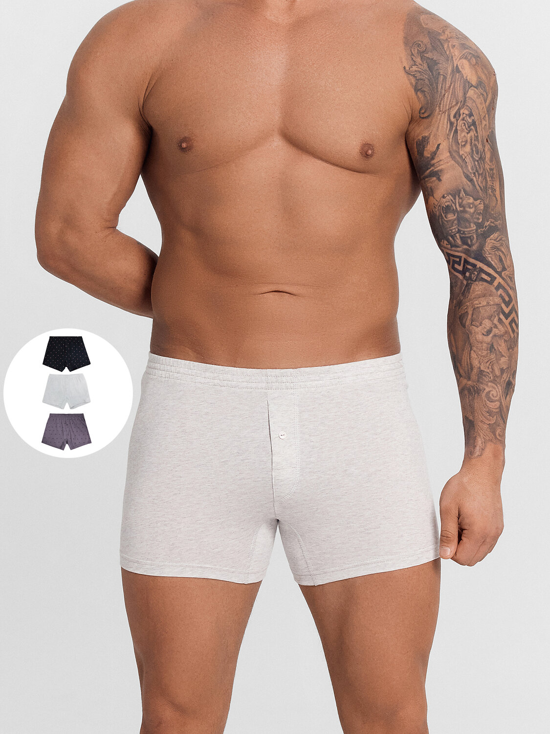 MARK FORMELLE Трусы 411152-3серый меланж+узор на олово +узор на черном