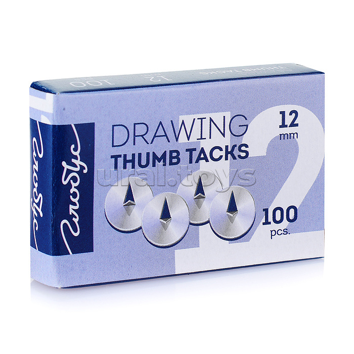 Кнопки канцелярские 12мм, 100шт., карт. упак.