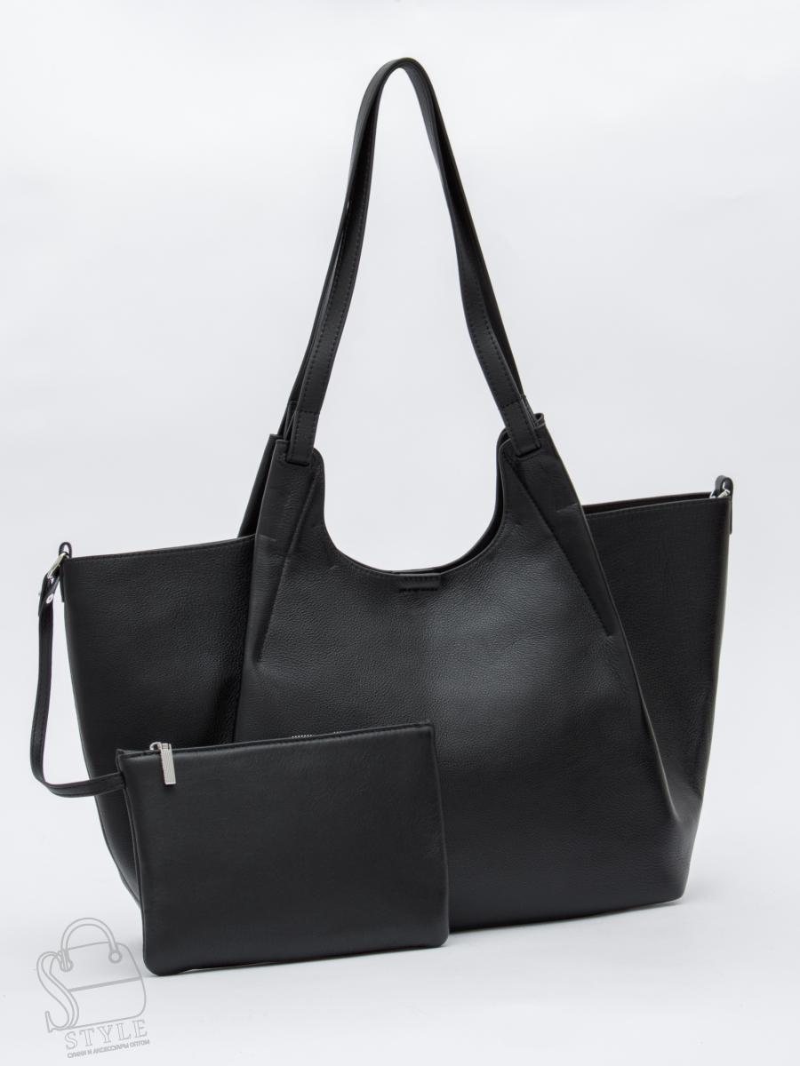 Сумка женская кожаная 1102-1MP black Polina&Eiterou