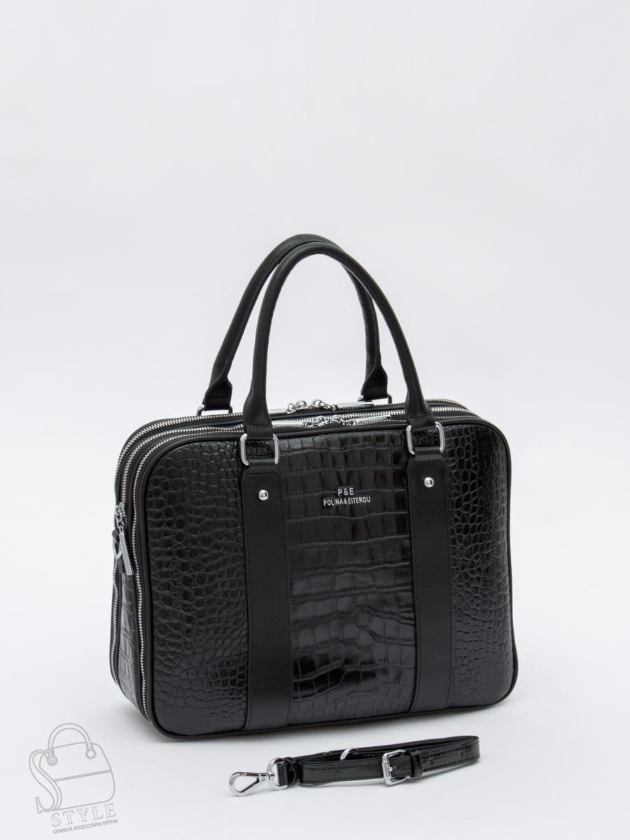 Сумка женская кожаная 2457Y black Polina&Eiterou