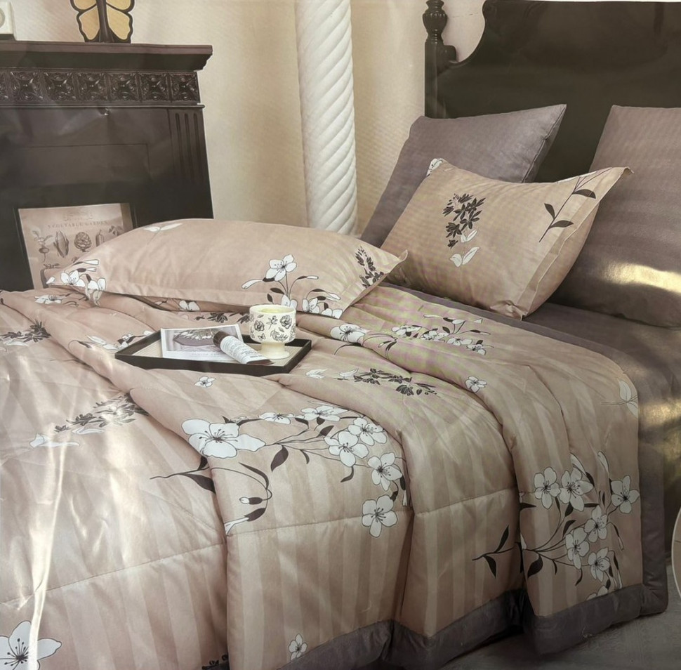 Одеяло Boris с простыней и наволочками Двухсторонний Страйп-сатин ODBORDSS019