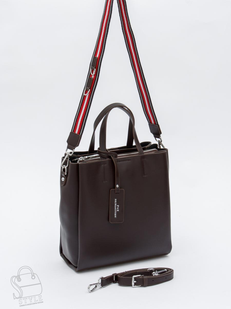 Сумка женская кожаная 6062L coffee Polina&Eiterou