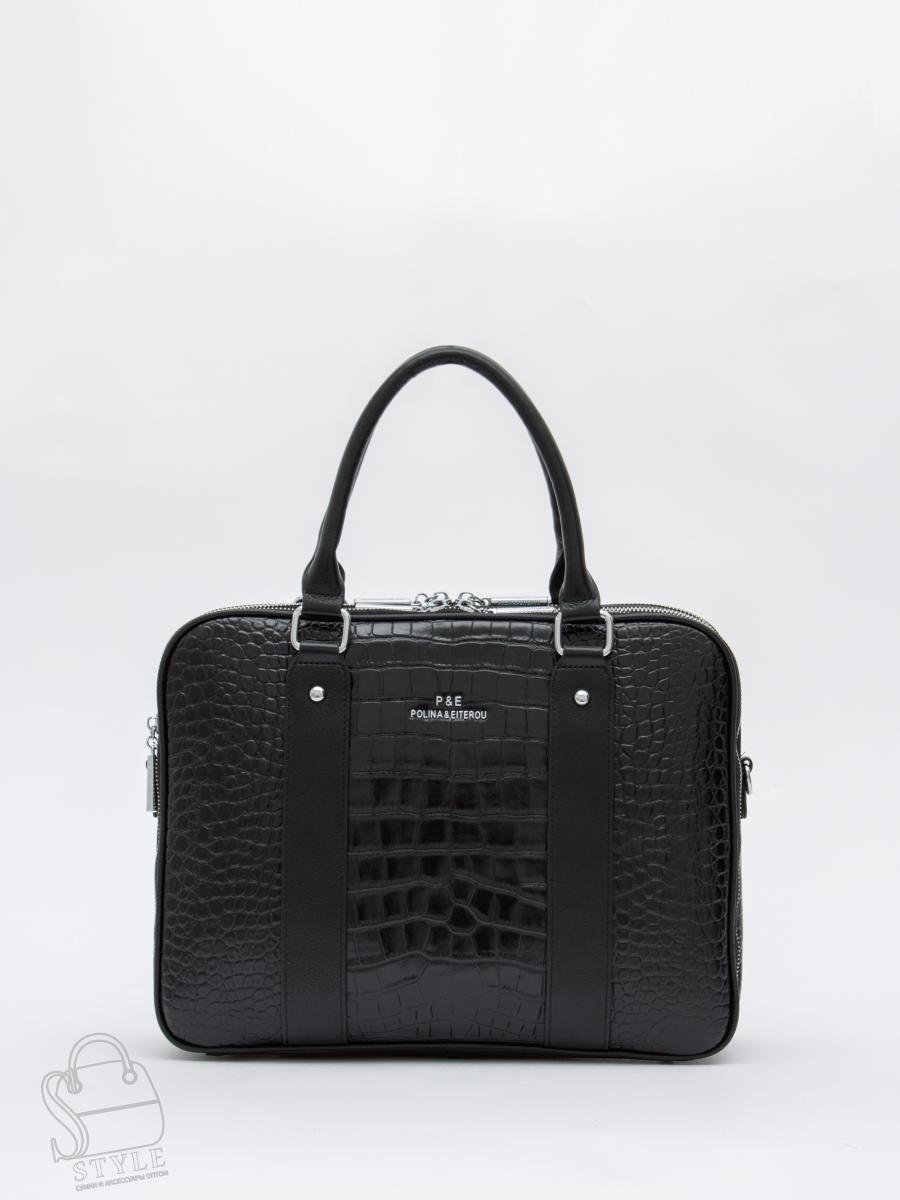 Сумка женская кожаная 2457Y black Polina&Eiterou
