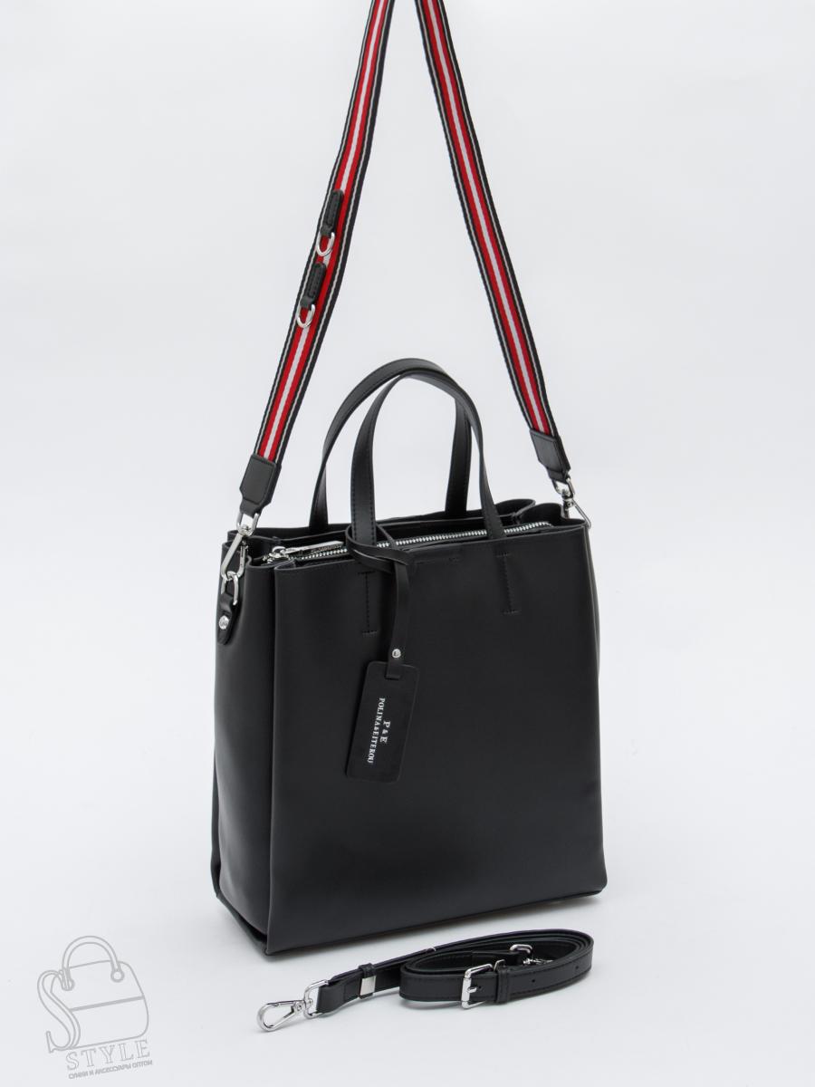 Сумка женская кожаная 6062L black Polina&Eiterou
