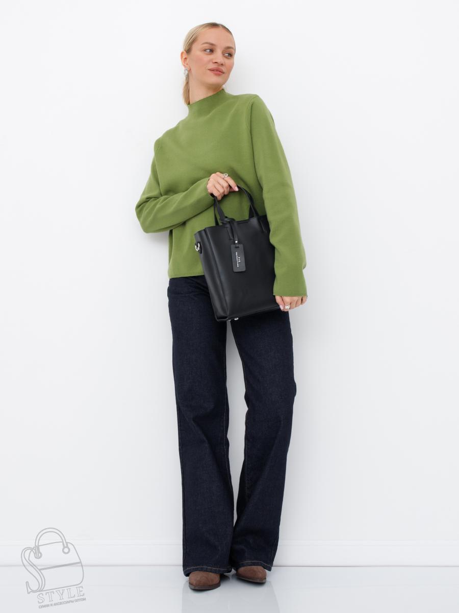 Сумка женская кожаная 6062L black Polina&Eiterou