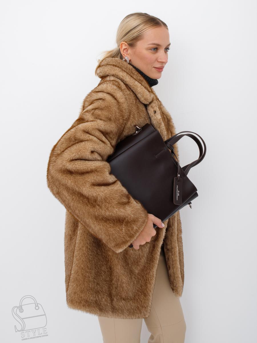 Сумка женская кожаная 6062L coffee Polina&Eiterou