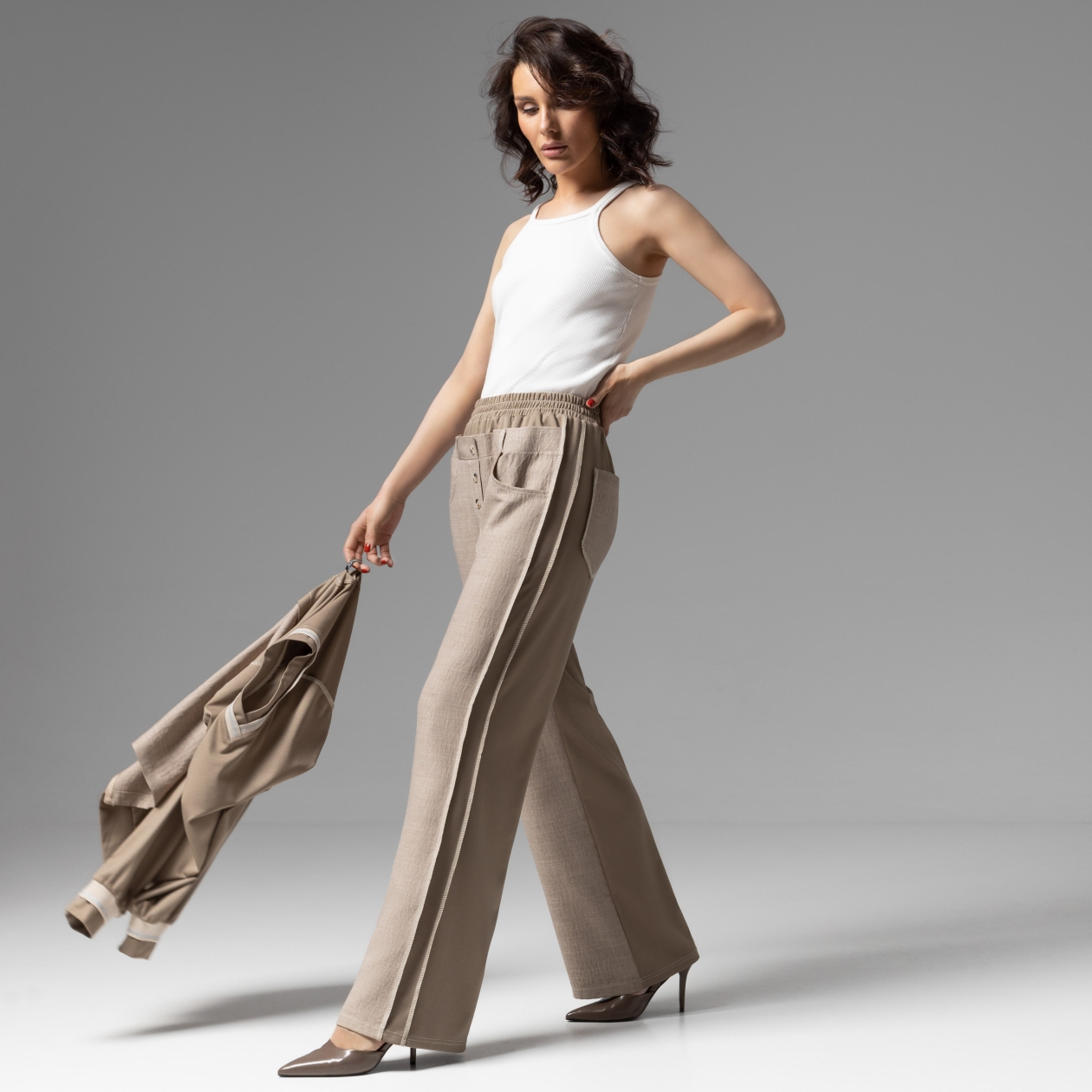 СТ. ЦЕНА 2490 руб//Брюки с имитацией многослойности, Раскованный шик