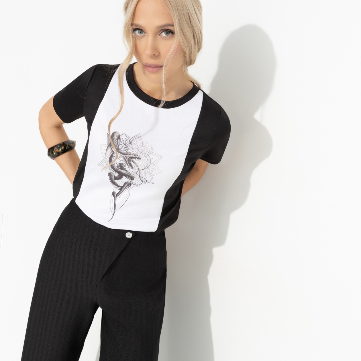 СТ. ЦЕНА 1050 руб//Футболка с принтом, Я так хочу (snake)