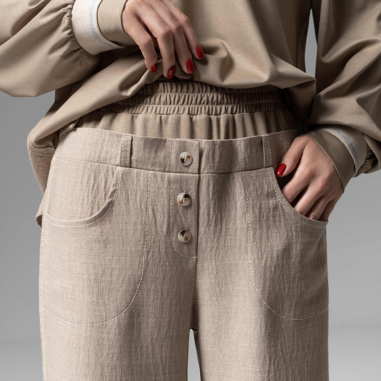 СТ. ЦЕНА 2490 руб//Брюки с имитацией многослойности, Раскованный шик