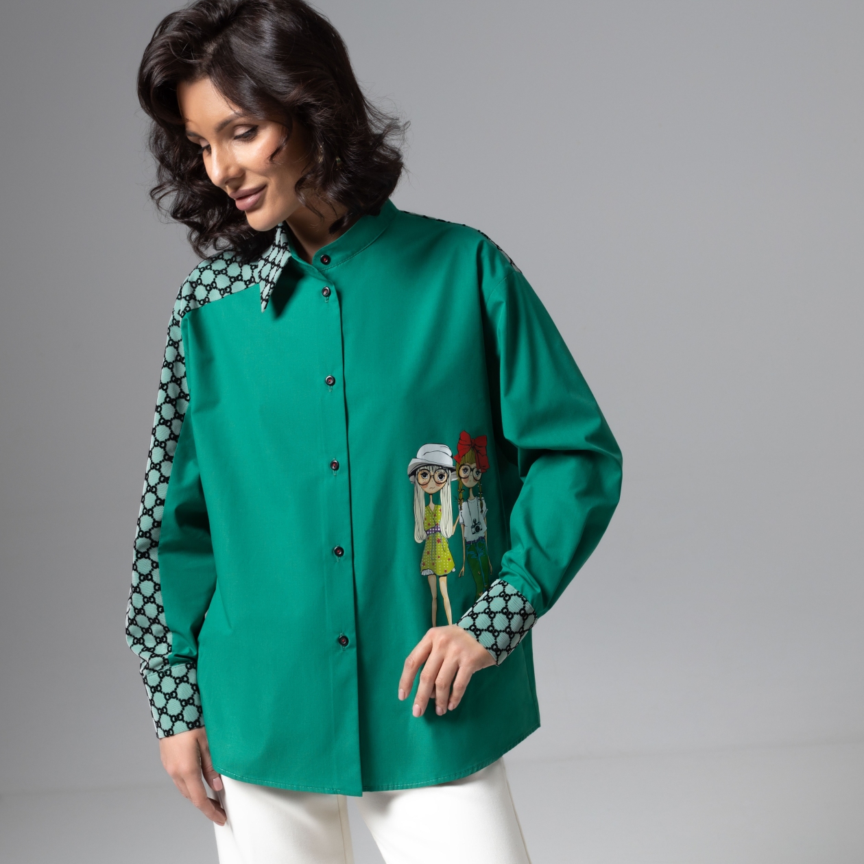 СТ. ЦЕНА 2390 руб//Рубашка комбинированная с сеткой, Моя философия – шик