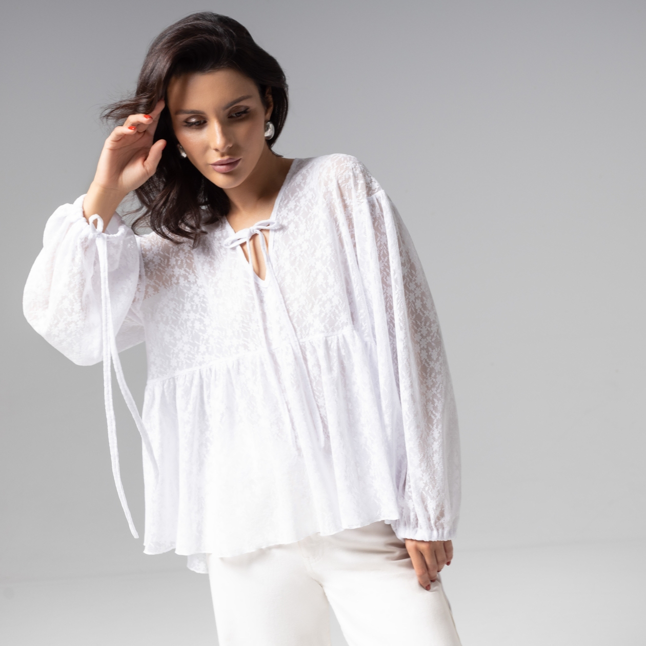 СТ. ЦЕНА 2390 руб//Блуза из кружева на подкладе, Секретный ингредиент (snow queen)