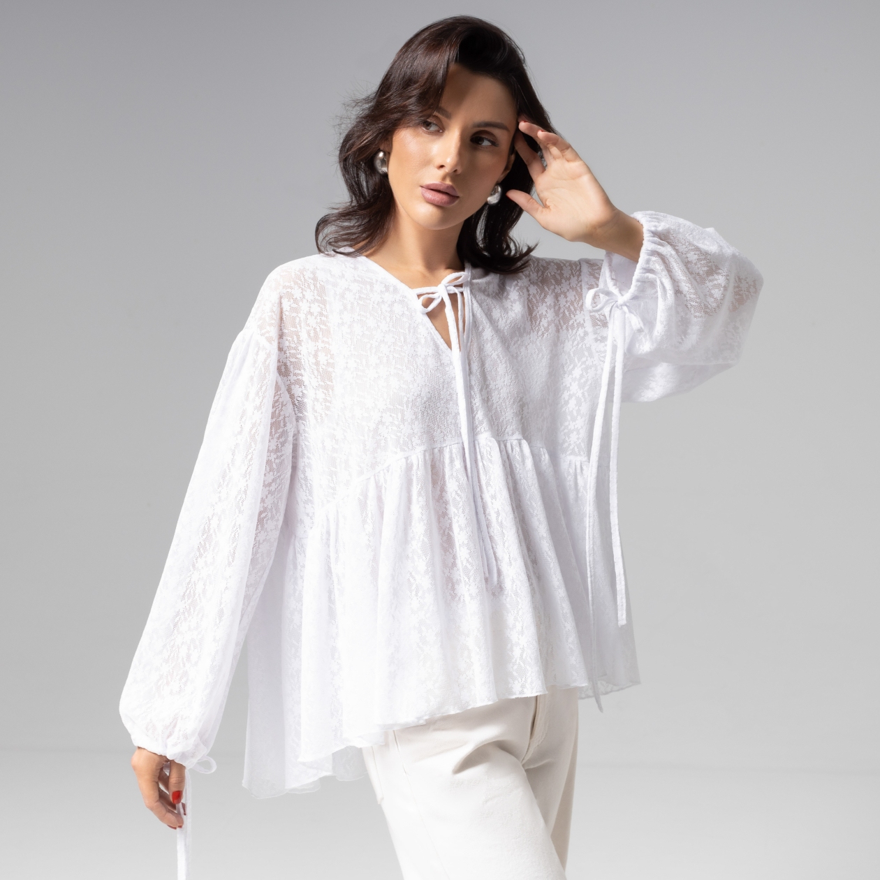 СТ. ЦЕНА 2390 руб//Блуза из кружева на подкладе, Секретный ингредиент (snow queen)