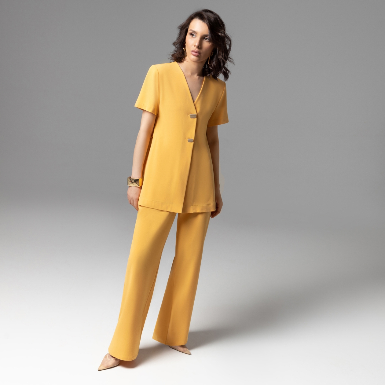 СТ. ЦЕНА 4490 руб//Брючный костюм с разрезами, На шаг впереди моды (яркий)