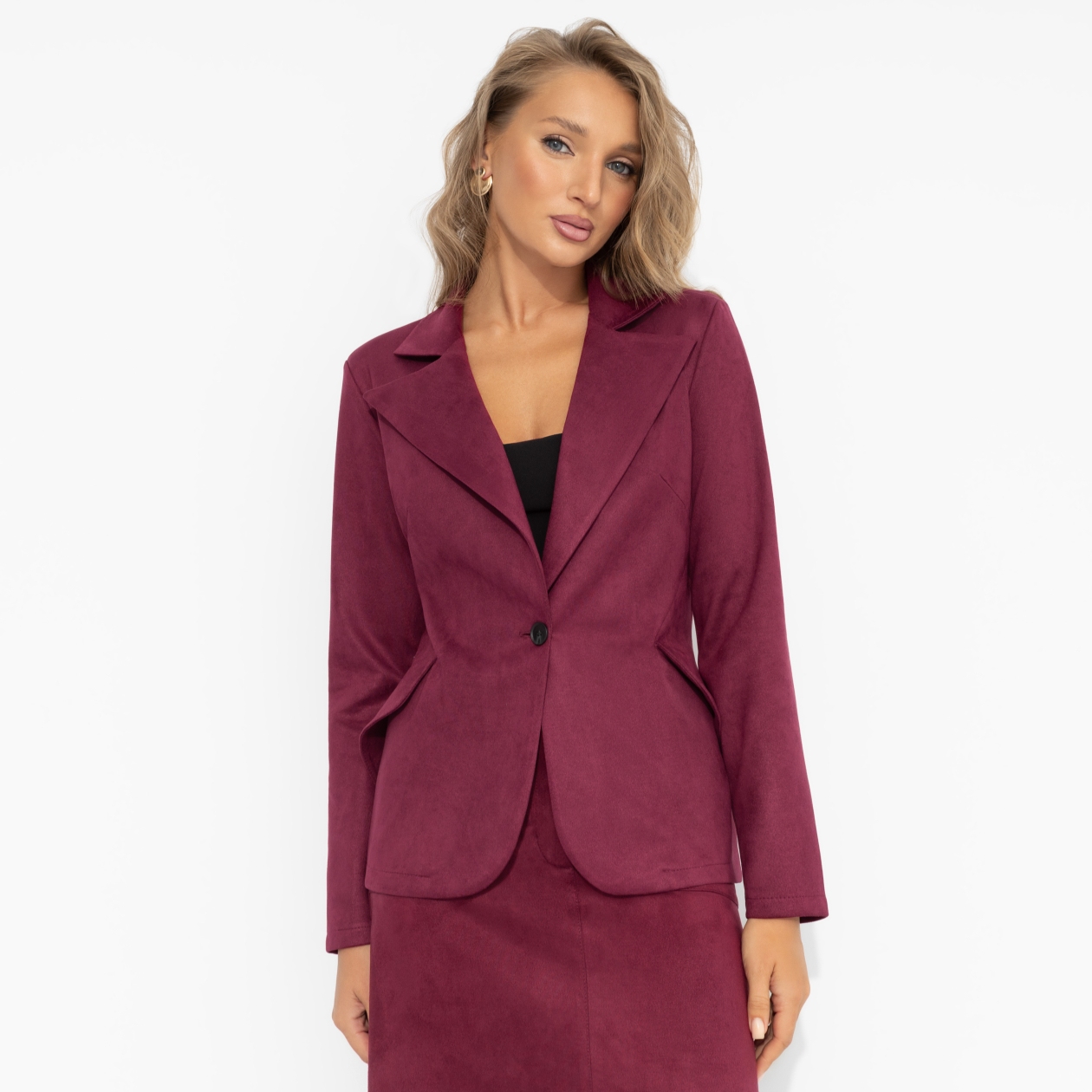 СТ. ЦЕНА 1850 руб//Жакет приталенного силуэта, Шоу-показ (бордовый)