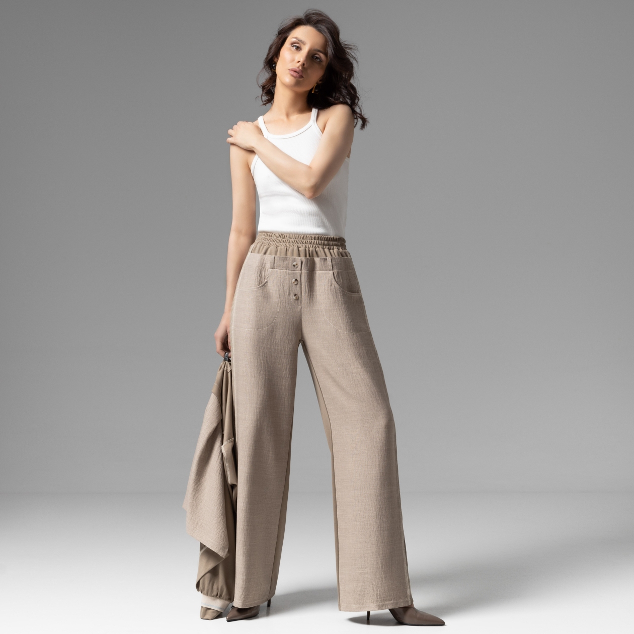 СТ. ЦЕНА 2490 руб//Брюки с имитацией многослойности, Раскованный шик