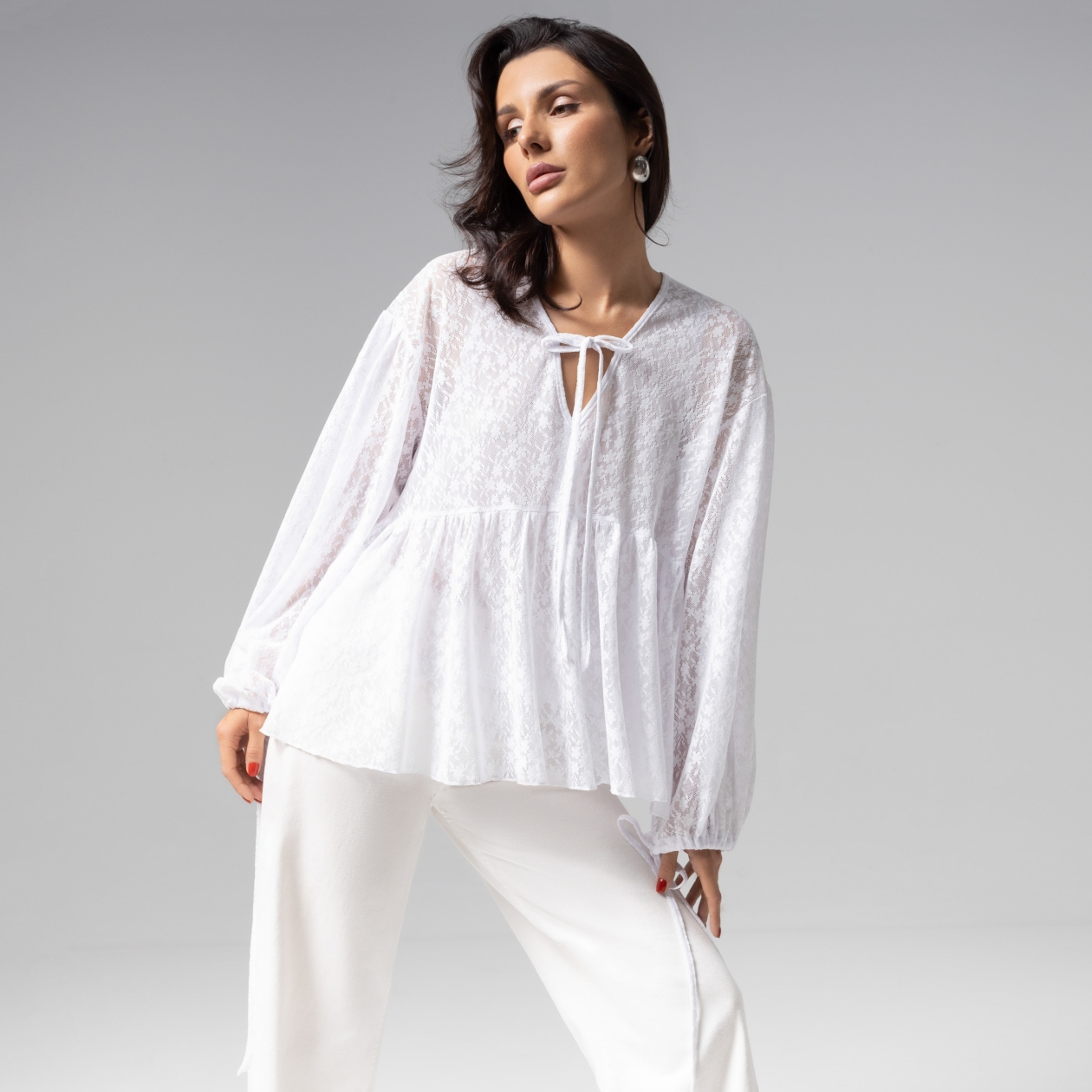 СТ. ЦЕНА 2390 руб//Блуза из кружева на подкладе, Секретный ингредиент (snow queen)