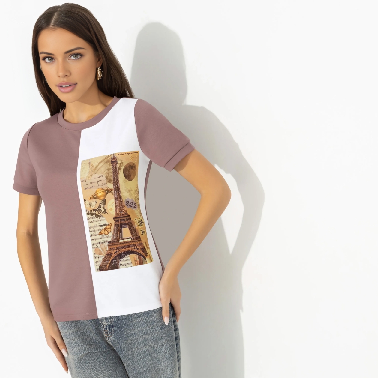 СТ. ЦЕНА 1250 руб//Футболка с принтом, Модное излучение